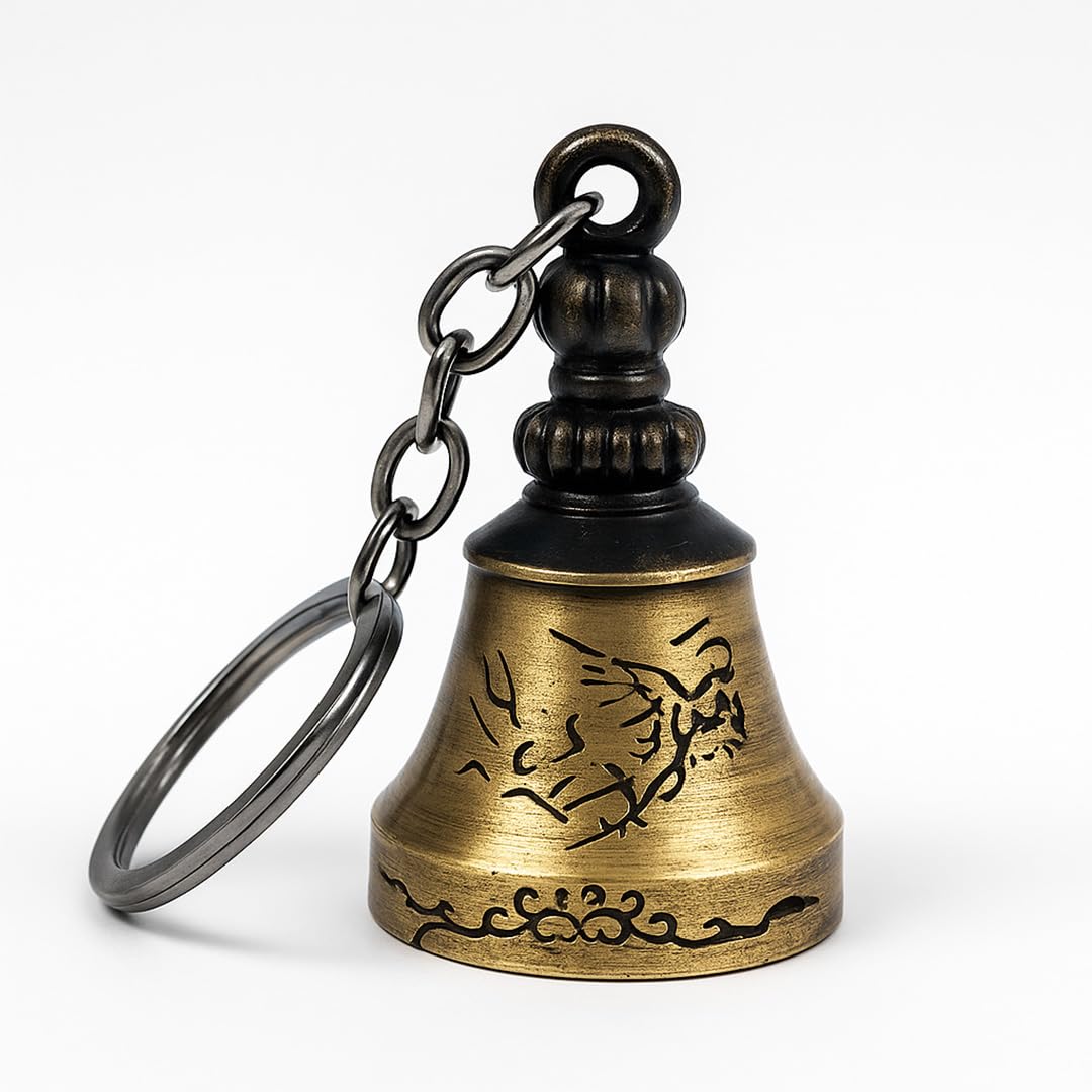 Guardian Bell Keychain | Tibetan Good Luck Protection Bell Key Chain for Car, Bike, Motorcycle, Home & Travel | Spiritual Charm & Positive Energy Amulet