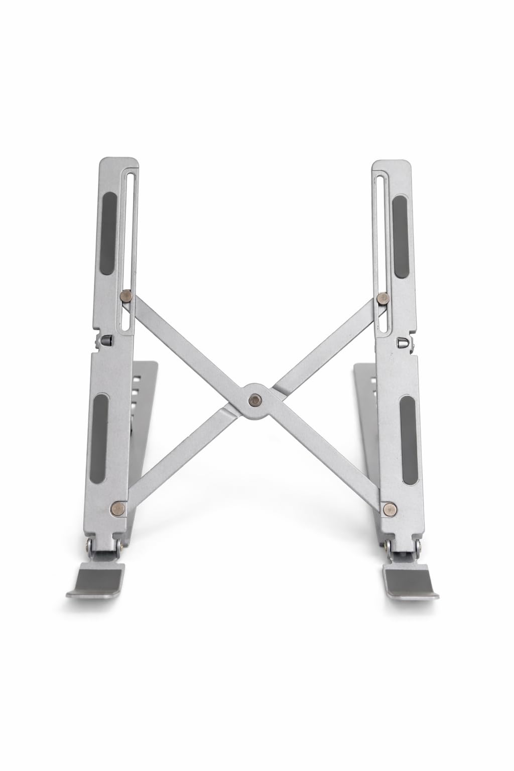 6-Angle Adjustable Aluminum Laptop Stand | Ergonomic Foldable & Portable Tabletop Riser Holder for Laptop/Desktop | Compatible with MacBook, HP, Dell, Lenovo & All Notebooks (Silver)