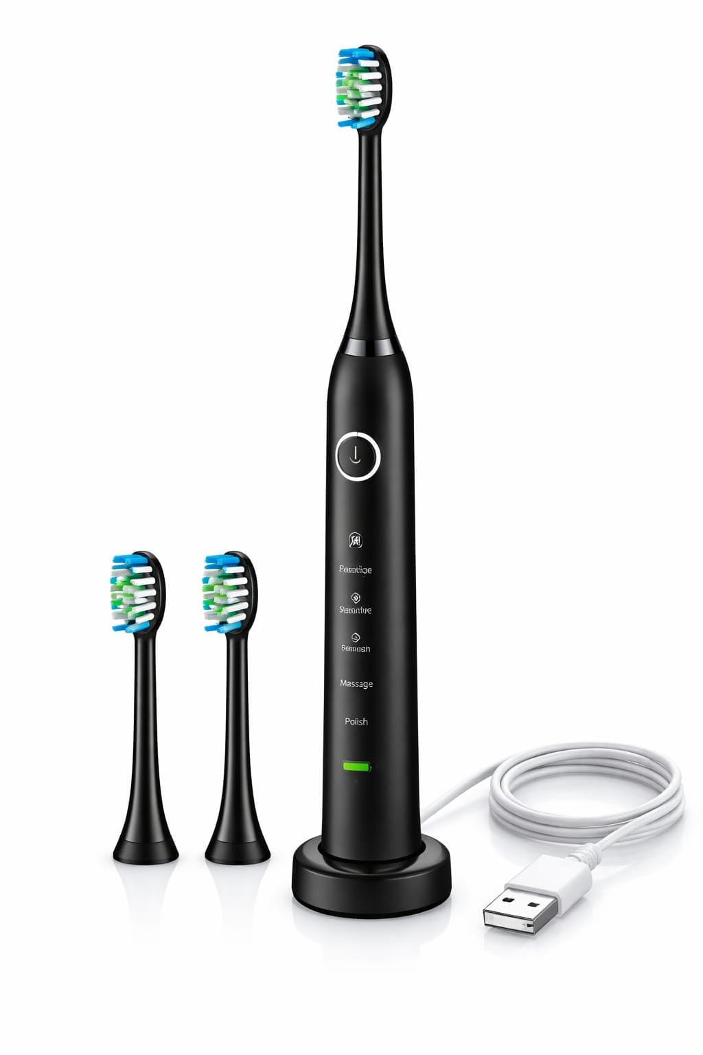 Sonic Electric Toothbrush for Adults with 2 Replacement Brush Heads | USB Rechargeable | 5 Brushing Modes for Deep Cleaning, Plaque Removal & Gum Care | Multicolor