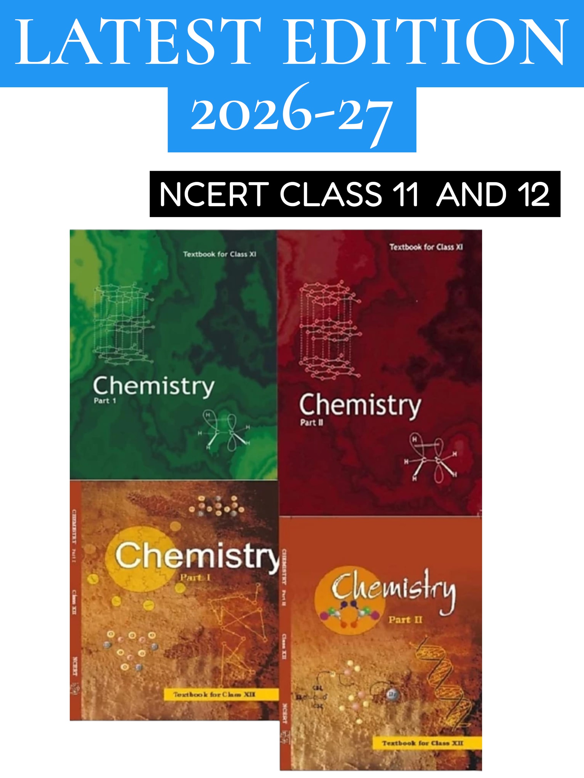 NCERT Chemistry Class 11 & 12 Complete Combo Set (4 Books)