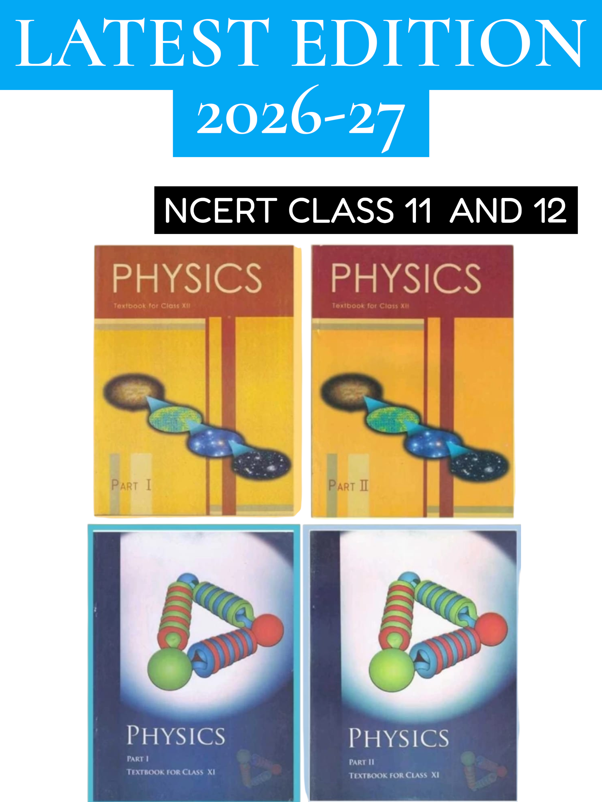 NCERT Physics Class 11 & 12 Complete Combo Set (4 Books)